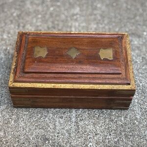 Vintage - Brass Walnut Keepsake Box